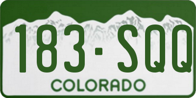 CO license plate 183SQQ