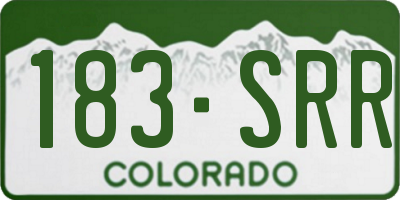 CO license plate 183SRR