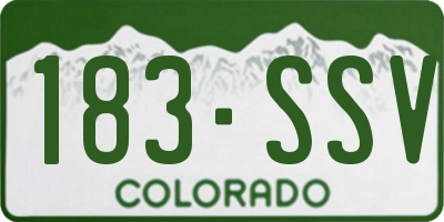 CO license plate 183SSV