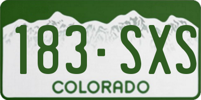 CO license plate 183SXS