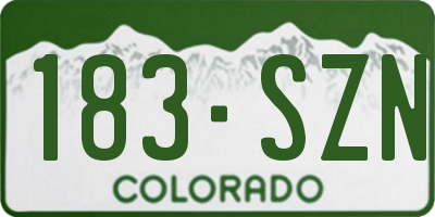 CO license plate 183SZN