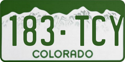 CO license plate 183TCY