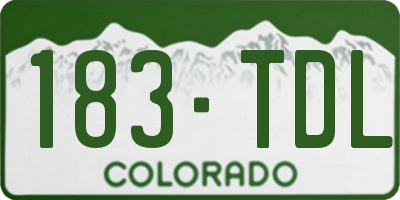 CO license plate 183TDL