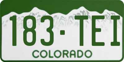CO license plate 183TEI