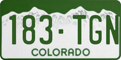CO license plate 183TGN