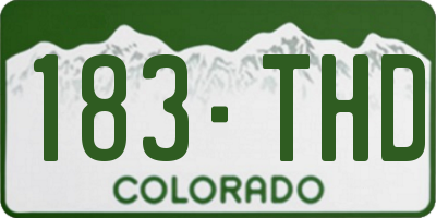CO license plate 183THD