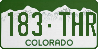 CO license plate 183THR