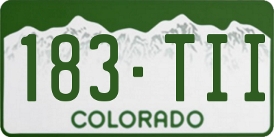 CO license plate 183TII