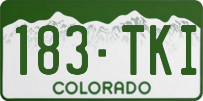 CO license plate 183TKI