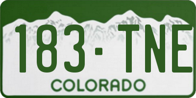 CO license plate 183TNE