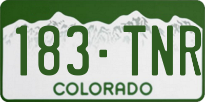 CO license plate 183TNR