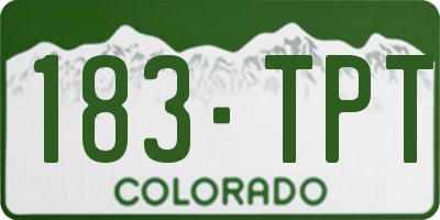 CO license plate 183TPT