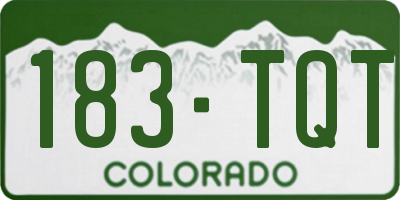 CO license plate 183TQT