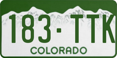 CO license plate 183TTK