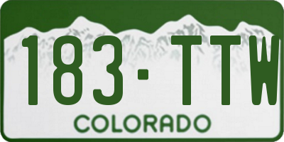 CO license plate 183TTW
