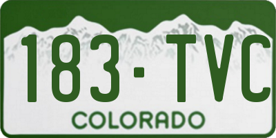 CO license plate 183TVC