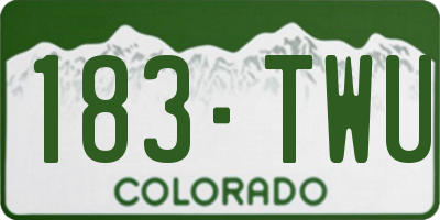 CO license plate 183TWU