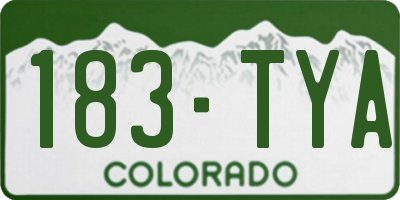 CO license plate 183TYA