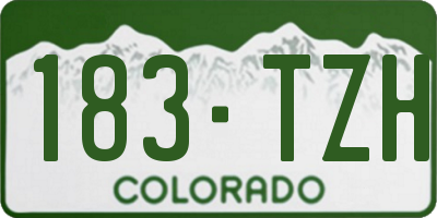 CO license plate 183TZH