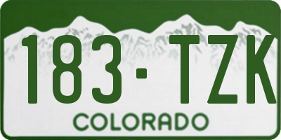 CO license plate 183TZK