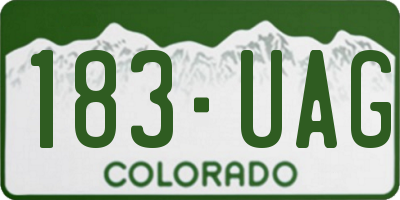 CO license plate 183UAG