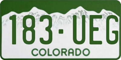 CO license plate 183UEG