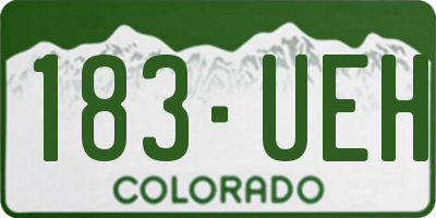 CO license plate 183UEH