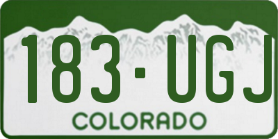 CO license plate 183UGJ