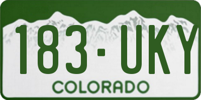 CO license plate 183UKY