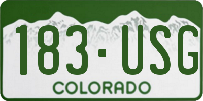 CO license plate 183USG