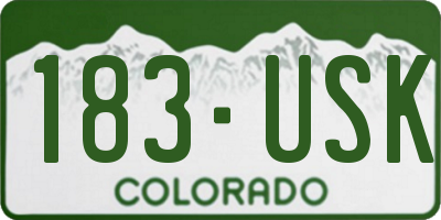CO license plate 183USK
