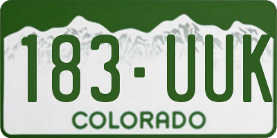 CO license plate 183UUK
