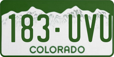 CO license plate 183UVU