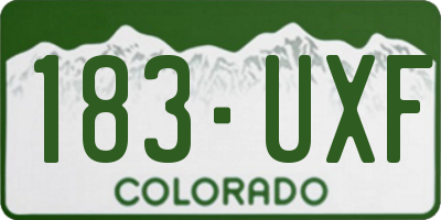 CO license plate 183UXF