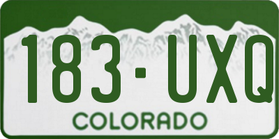 CO license plate 183UXQ