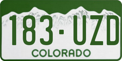CO license plate 183UZD