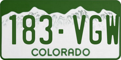 CO license plate 183VGW