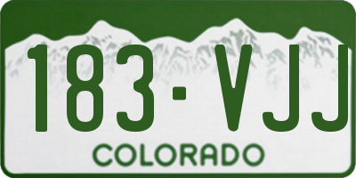 CO license plate 183VJJ