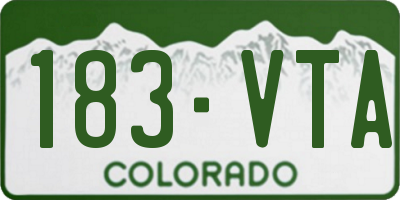 CO license plate 183VTA