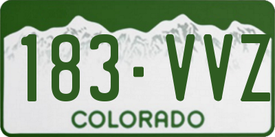 CO license plate 183VVZ