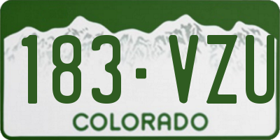CO license plate 183VZU