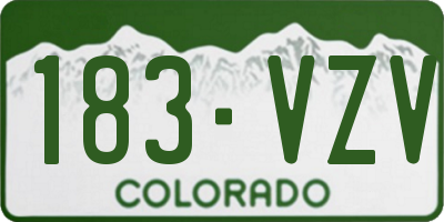 CO license plate 183VZV