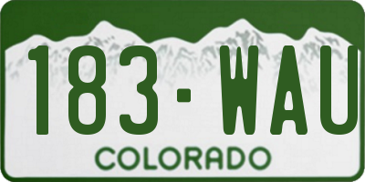 CO license plate 183WAU