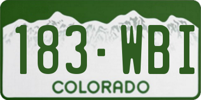 CO license plate 183WBI