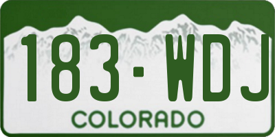 CO license plate 183WDJ