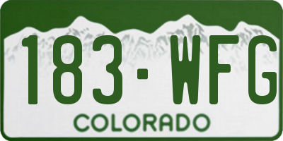 CO license plate 183WFG