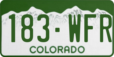 CO license plate 183WFR