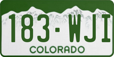CO license plate 183WJI