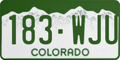 CO license plate 183WJU