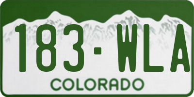 CO license plate 183WLA
